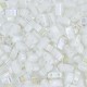 White Pearl Opaque AB Half Tila Beads, colour 0471,  50 Grams - 0471