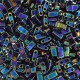 Dark Blue Opaque Iris Metallic Miyuki Half Tila Beads, colour 0455,  5.2gm approx.