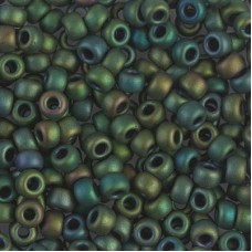 Matte Metallic Dark Green Iris Miyuki size 6/0 Colour  2066, 250g bulk bag