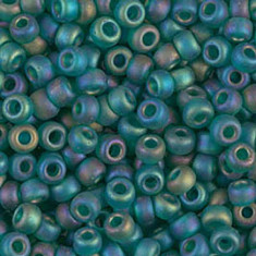 Matte Transparent Emerald AB Miyuki size 8/0 Colour 0147FR, 250g Wholesale pack Matte Transparent Emerald AB Miyuki size 8/0 Colour 0147FR, 250g Wholesale pack