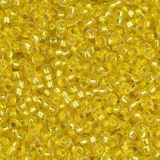 Yellow Silver Lined, Miyuki 11/0 Seed Beads, Colour 0006, 250 Grams