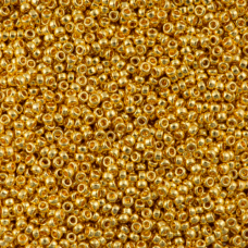 Miyuki Seed Beads, Size 15/0, 24kt Gold Plated, Colour 0191, 25g Approx