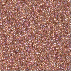 Dark Peach Lined Crystal AB Miyuki 15/0 Seed Beads, 100g approx. , Colour 0275