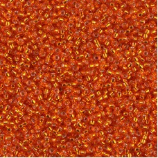Silver Lined Orange Miyuki 15/0 seed beads, colour 0009, 100g Wholesale Pack