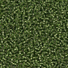 Miyuki Size 15 Seed Beads, Olive Silver Lined, Colour 0026, 100 Grams