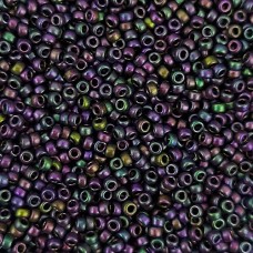 Matte Metallic Aubergine Iris Miyuki 15/0 Seed Bead, Colour 2073, 100g pack