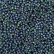 Matte Metallic Blue-Green Iris Miyuki 8/0 Seed Beads, Colour 2064, Bulk 250g pac...