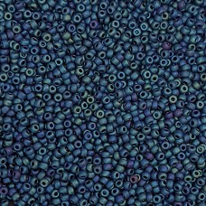 Matte Metallic Navy Green Iris Miyuki 8/0 Seed Beads, Colour 2071, Bulk 100g pac...