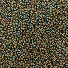 Matte Metallic Olive Green Gold Luster Miyuki 8/0 Seed Beads, Colour 2068, Bulk ...
