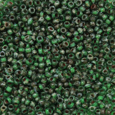 Transparent Green Picasso, Miyuki 11/0 Seed Beads, Colour 4507, 250 Grams
