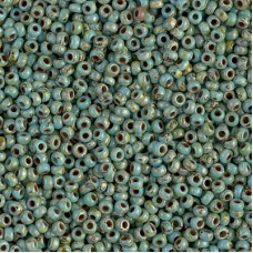 Seafoam Green Opaque Picasso Miyuki 15/0 Seed Beads, Colour 4514, 100g approx.