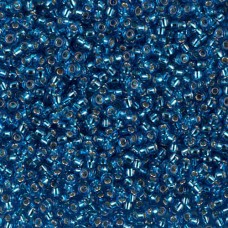 Capri Blue Silver Lined, Miyuki 11/0 Seed Beads, Colour 0025, 250 Grams