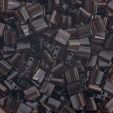Chocolate Brown Transparent, Miyuki Tila Beads, Colour 135, 5.2g approx.