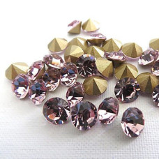 Preciosa Machine-Cut Chaton, PP24, 3.0-3.2mm, Gold Foiled Light Amethyst, pack o...