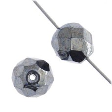 8mm Czech Firepolished Beads, Gunmetal, 22 Beads 8mm Czech Firepolished Beads, Gunmetal, 22 Beads