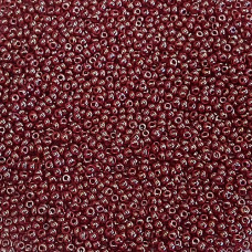 Opaque Medium Dark Red Luster Czech Seed Beads, Size 11/0, 22g