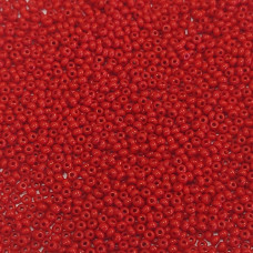 Opaque Medium Red Czech Seed Beads, Size 11/0, 22g