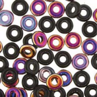 Small O Shaped Czech Pressed Glass Beads Small O Shaped Czech Pressed Glass Beads