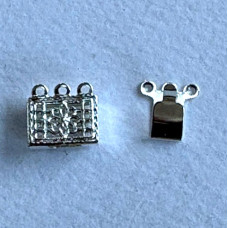 3 Strand Beadalon Filigree Clasps, Silver, 6 Clasps