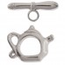 15 x 19mm Kettle Toggle Clasps, Nickel Colour, Pack of 2