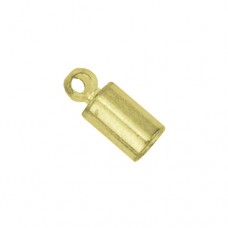 Heavy Cord Ends, I.D 2.7mm, Gold Plated, 24 Pieces