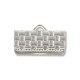17mm x 10mm extra wide Silver Plated flat crimp end, pack of 6pcs
