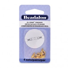Beadalon 321A-120 EZ Crimp Spring Ring, Gold Plated, 4 Pcs