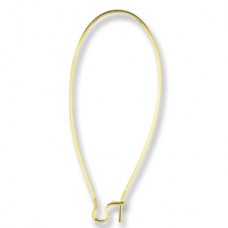 Ear Wires, Kidney, 44mm, Gold, Pack of 2 Pairs ( 4Pcs),308A-321