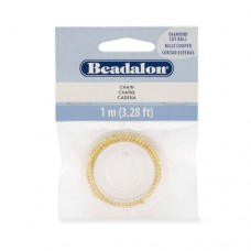 Double Ball Chain, Gold Plated, 1 Metre Length