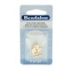 Cord Ends, Fold-Over, 4.6mm (.181 in) O.D., 12mm (.472 in) length, Gold Color E-Coat, 8 pc