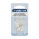 Cord Ends, Fold-Over, 4.6mm  O.D., 12mm length, Silver Plated E-Coat,8 pc