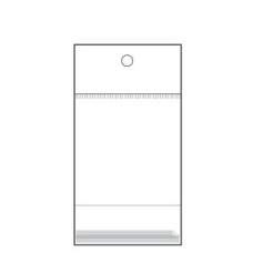 3" x  3" Clear Poly Hanging Bag, resealable with white header, pack of...