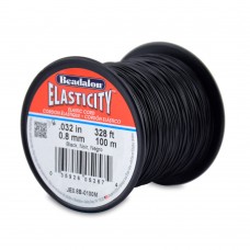 Pre order 0.8mm Black Round Elasticity, 100m reel