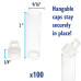 2 x 9/16 inch clear plastic bead storage tube with push-fit lid, pack of 10