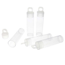 2 x 9/16 inch clear plastic bead storage tube with push-fit lid, pack of 10 2 x 9/16 inch clear plastic bead storage tube with push-fit lid, pack of 10