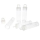 2 x 9/16 inch clear plastic bead storage tube with push-fit lid, pack of 10