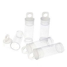 1.5 x 9/16 inch clear plastic bead storage tube with push-fit lid, pack of 10 1.5 x 9/16 inch clear plastic bead storage tube with push-fit lid, pack of 10