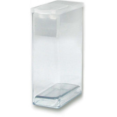 37mm x 11mm Clear Plastic Rectangular 'Tic-Tac' Box with hanging cap, pack of 10...