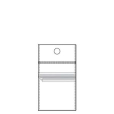 2" x  2" Clear Poly Hanging Bag, resealable with rebated top entry and...