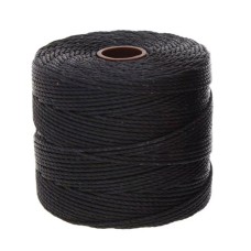 Black S-Lon 0.5mm Bead Cord on 77 yard Spool