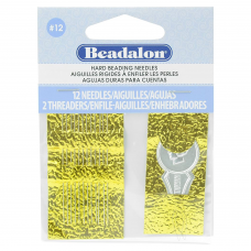 Beadalon Size 10 Hard Beading Needles, 2.12 Inch, 12 Pack with threader