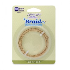 10 Gauge (2.6 mm), Round Braid, Tarnish Resistant Brass, 2.5 ft (0.76 m)