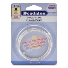 18 Gauge round German Style Wire, Silver Plated,  4m length