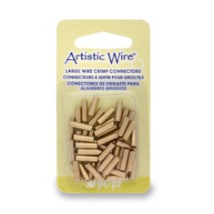 Large Wire Crimp Tubes, 2.1mm, Antique Brass, for 12ga wire, 50pc