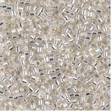 DBL0041 Crystal Silver Lined Size 8/0 Miyuki Delica Beads, Colour Code 0041, 5.2... DBL0041 Crystal Silver Lined Size 8/0 Miyuki Delica Beads, Colour Code 0041, 5.2...