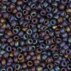 Transparent Matte Brown AB, Colour 0135FR Miyuki 6/0 Seed Beads, 250g Transparent Matte Brown AB, Colour 0135FR Miyuki 6/0 Seed Beads, 250g