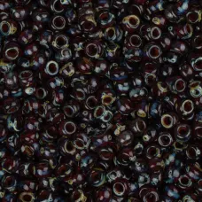 Transparent Ruby Picasso, Miyuki 11/0 Seed Beads, Colour 4504, 250 Grams