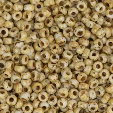 Opaque Yellow Picasso, Miyuki 11/0 Seed Beads, Colour 4512, 250 Grams