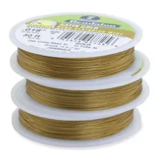 Beadalon JW02NG-1, 7 Strand Wire, Satin Gold Colour, 0.015", 100ft (31m) Re...