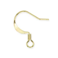 Beadalon 308A-004 Ear Wires, Dapped & Spring, Gold, 144 Pack